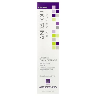 Andalou Naturals - Ultra Sheer Daily Defense Facial Lotion Age Defying SPF 18