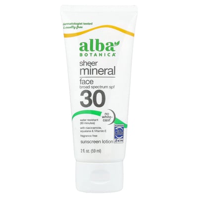Sheer Mineral Face Sunscreen Lotion SPF 30 Fragrance Free