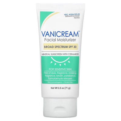 Facial Moisturizer Mineral Sunscreen with Ceramides For Sensitive Skin SPF 30