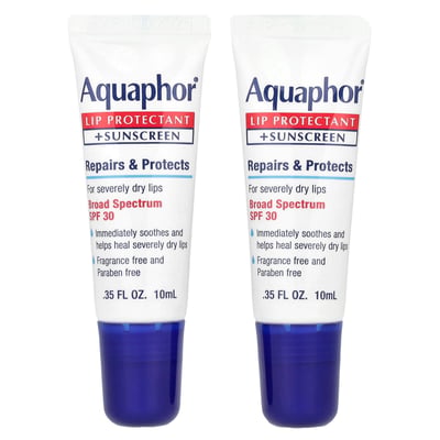 Lip Protectant + Sunscreen SPF 30 Fragrance Free 2 Tubes