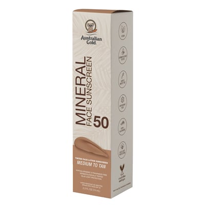 Mineral Tinted Face Lotion Sunscreen SPF 50 Medium to Tan