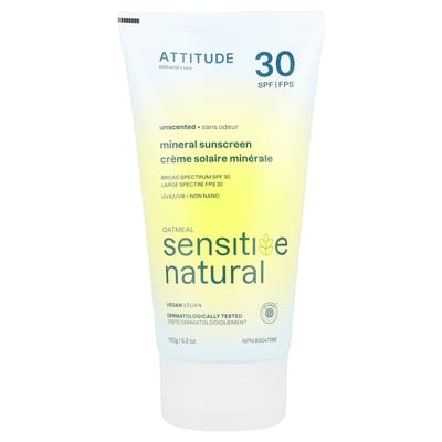 Mineral Sunscreen Oatmeal Sensitive Natural SPF 30 Unscented