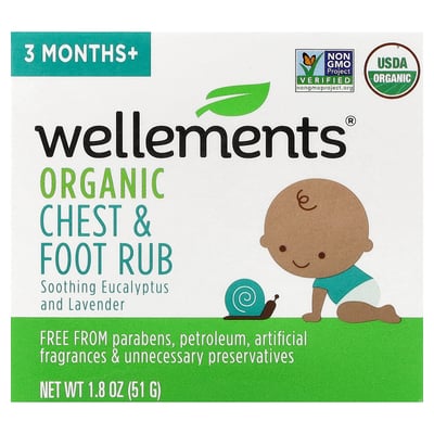 Organic Chest & Foot Rub 3 Months+ Soothing Eucalyptus and Lavender