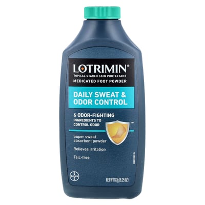 Daily Sweat & Odor Control Medicated Foot Powder