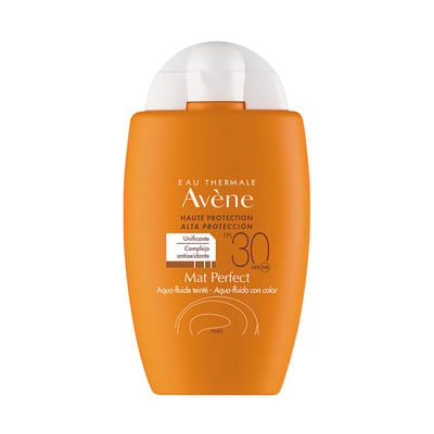 Protector Solar Aqua-Fluido Avene con Color Mat Perfect Fps 30