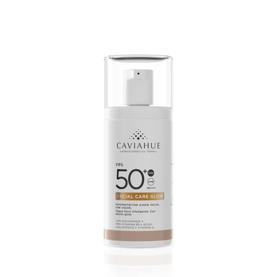 Protector Solar Caviahue Fps 50+ Facial Care Glow con Color