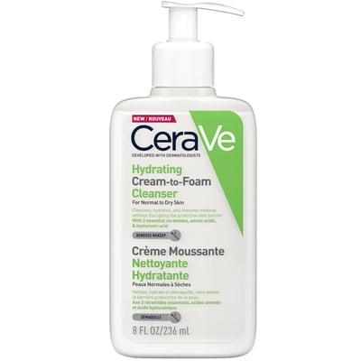Hydrating Cream-to-Foam Cleanser with Amino Acids for Normal to Dry Skin