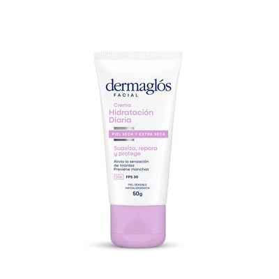 Crema Facial Hidratante Dermaglos de Dia para Piel Seca Fps30