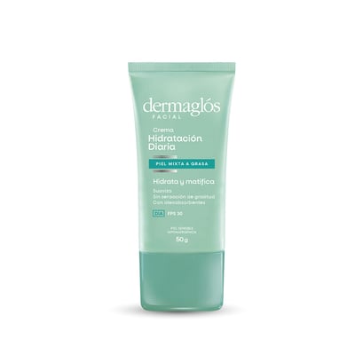 Crema Protectora Facial Dermaglós Hidratante Matificante Fps 30+