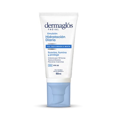 Emulsión Facial Hidratante Dermaglos de Dia para Piel Normal a Mixta Fps30