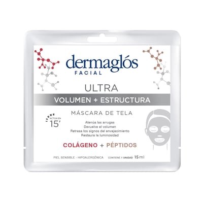Máscara de Tela Dermaglós Ultra Volumen y Estructura