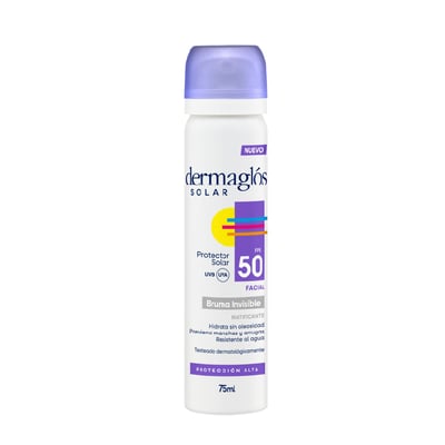 Protector Solar Facial Dermaglós Bruma Invisible Fps 50+