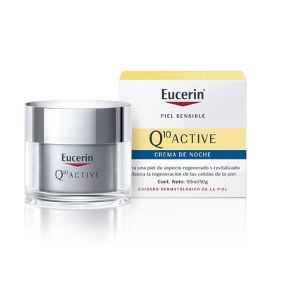 Crema Facial Eucerin Anti-Arrugas Q10 Active Noche para Piel Seca