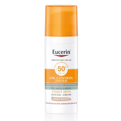 Protector Solar Eucerin Oil Control Toque Seco Tono Medio Fps 50+
