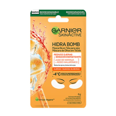 Mascarilla en Tela para Ojos Garnier Naranja Biodegradable Skin Active