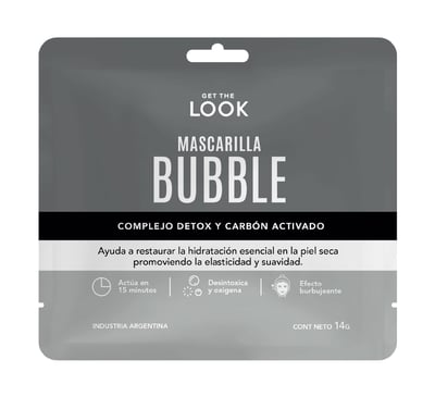 Mascarilla Facial Get The Look Bubble Carbon Activado