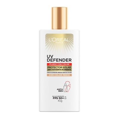 Protector Solar L'Oréal Paris UV Defender Fluido Tono Medio Fps 50+
