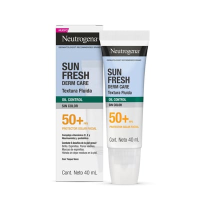 Protector Solar Facial Neutrogena Sun Fresh Oil Control sin Color Fps 50+