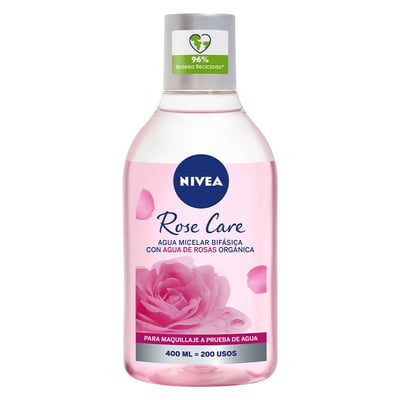Agua Micelar Bifásica Nivea Rose Care para Todo Tipo de Piel