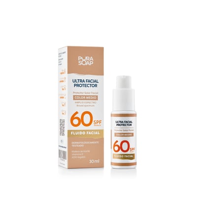 Protector Solar Facial Pura Soap Fluido con Color Medio Fps 60