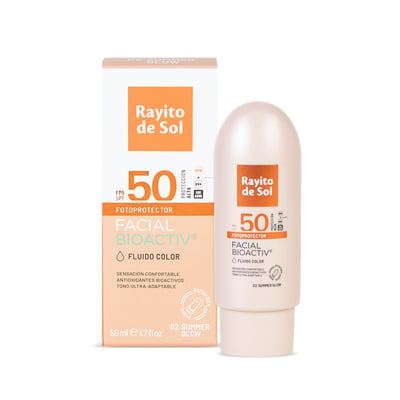 Fotoprotector Solar Facial Rayito de Sol Fluido Summer Glow Tono 2