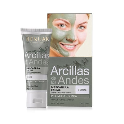 Mascarilla Facial Renuar Arcillas de los Andes Verde