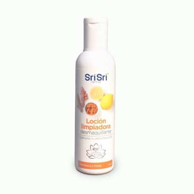 Loción Limpiadora Desmaquillante Ayurvédica Sri Sri Tattva Cúrcuma y Limón Francés