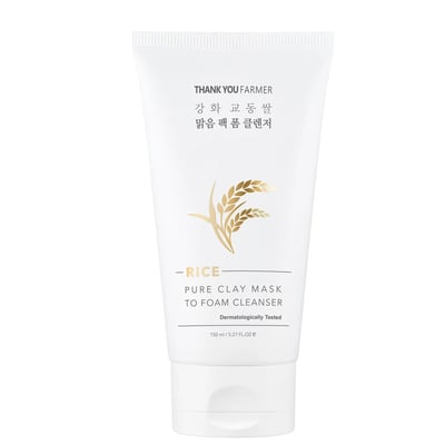 Rice Pure Clay Mask to Foam Cleanser