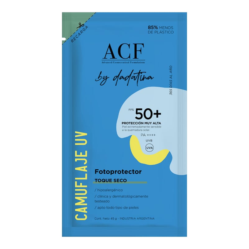 Acf - Fotoprotector Acf by Dadatina Toque Seco Repuesto Fps 50