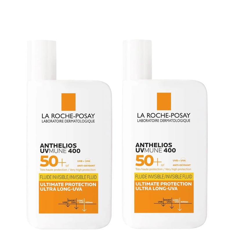 La Roche-Posay - Anthelios UVMune 400 Invisible Fluid Non-Perfumed Suncream SPF50+ Duo