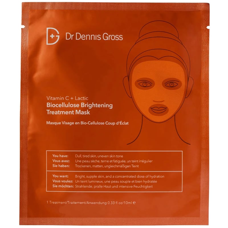 Dr. Dennis Gross Skincare - Dr Dennis Gross Skincare Vitamin C and Lactic Biocellulose Brightening Treatment Mask