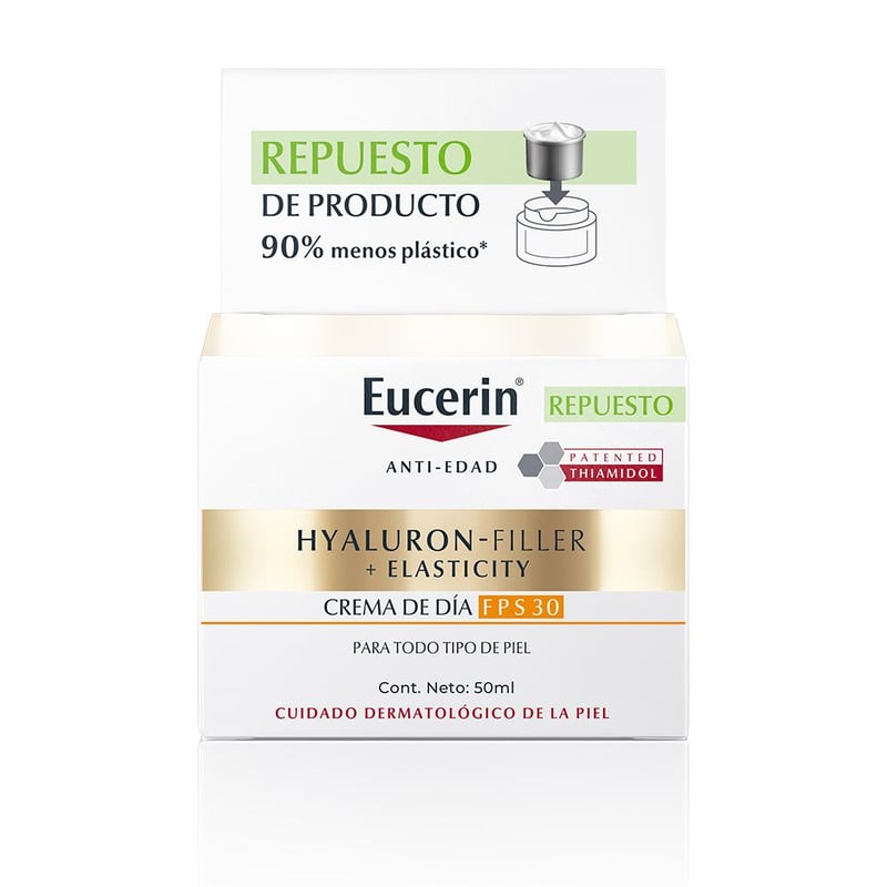 Eucerin - Crema Facial Antiedad de Día Eucerin Hyaluron-Filler + Elasticity FPS 30 Todo Tipo de Piel Repuesto