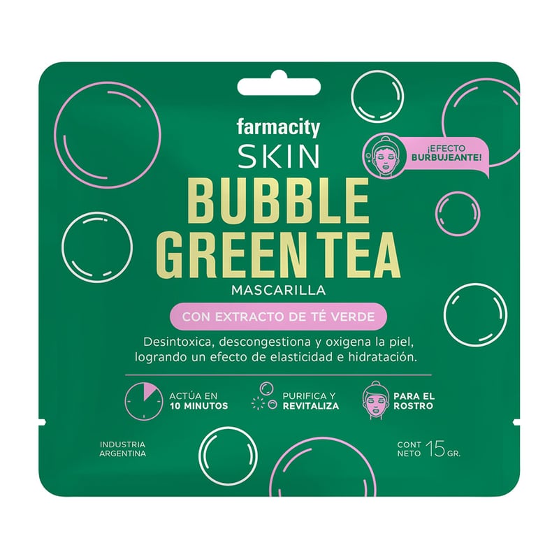 Farmacity Skin - Máscara Facial Farmacity Skin Bubble Green Tea