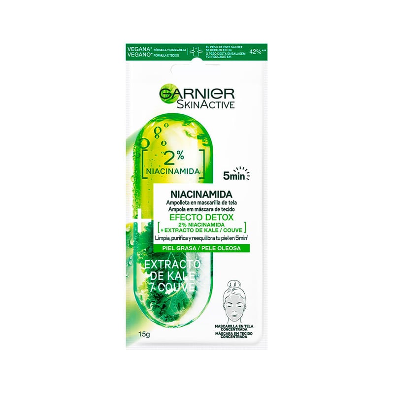 Garnier - 2% Niacinamide + Kale Detox Ampoule Sheet Mask