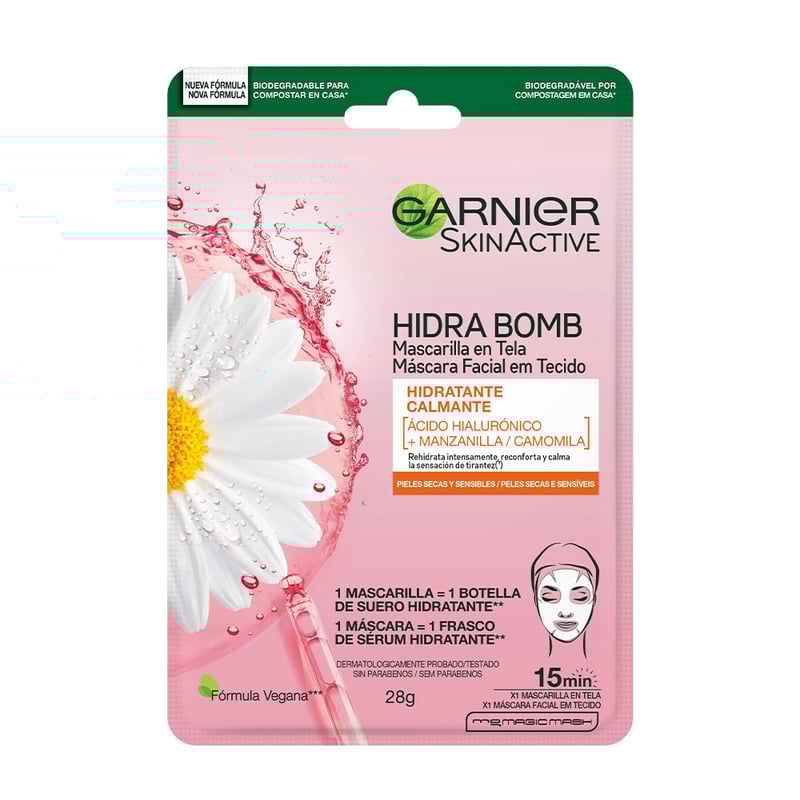 Garnier - Mascarilla en Tela Garnier Manzanilla Biodegradable Skin Active
