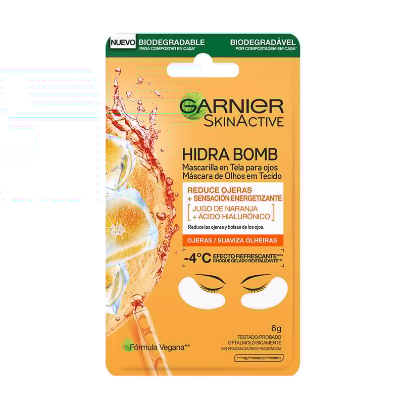 Garnier - Mascarilla en Tela para Ojos Garnier Naranja Biodegradable Skin Active