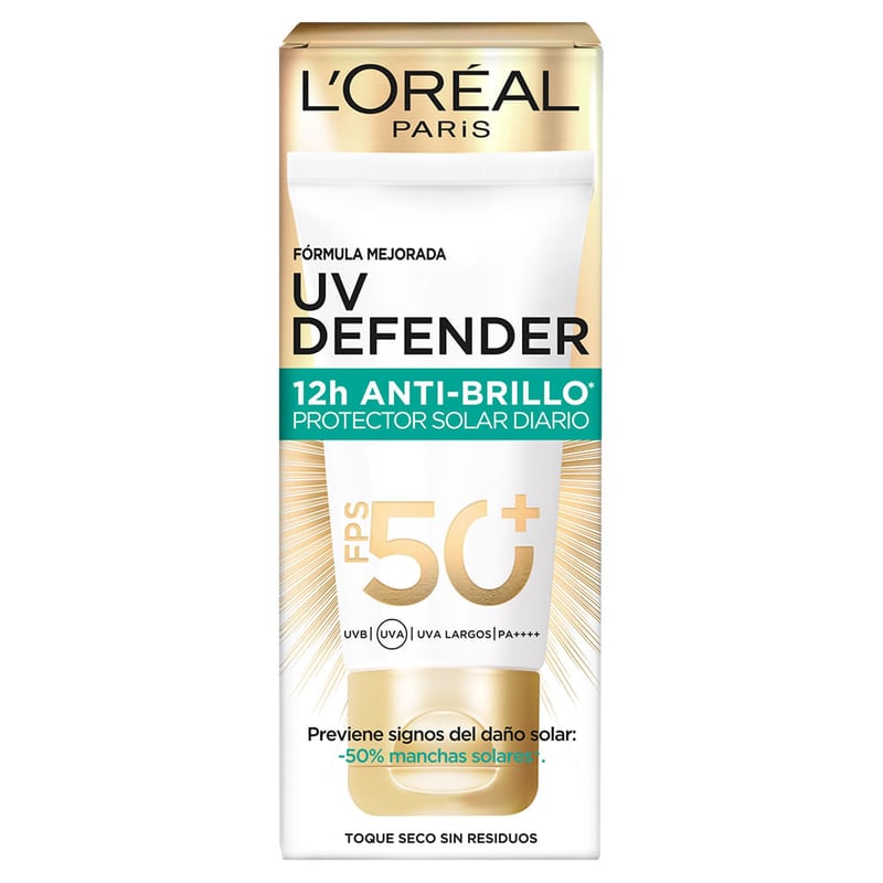 L'Oreal París - Protector Solar L'Oréal Paris UV Defender Anti-Brillo Fps 50+