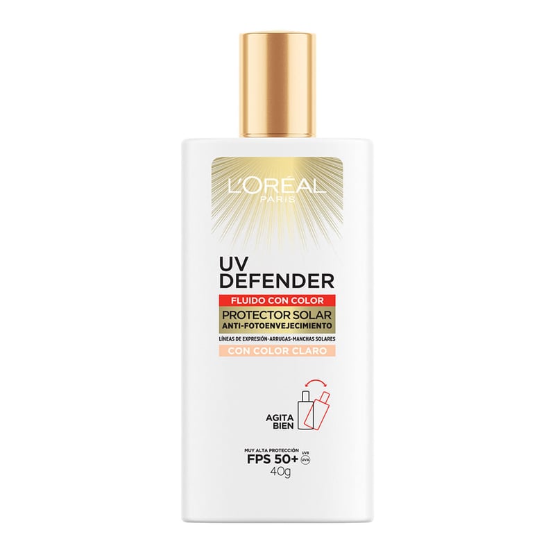 L'Oreal París - Protector Solar L'Oréal Paris UV Defender Fluido Tono Claro Fps 50+