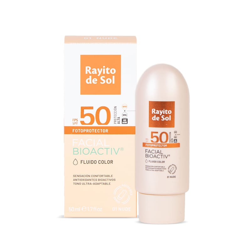 Rayito de Sol - Fotoprotector Solar Facial Rayito de Sol Fluido Color Nude Tono 1