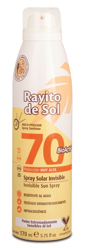 Rayito de Sol - Protector Solar en Spray Rayitos del Sol Invisible Fps 70