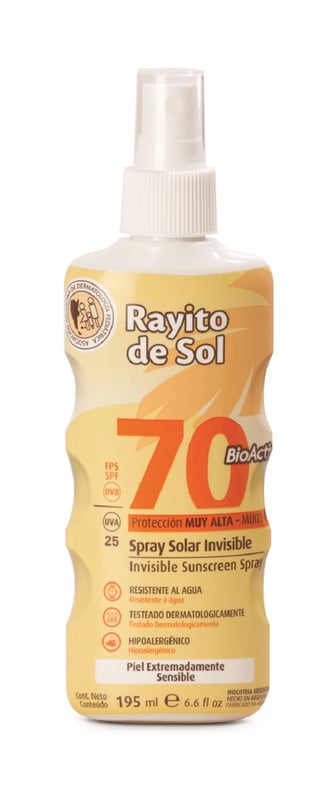 Rayito de Sol - Protector Solar Rayito de Sol en Spray Invisible FPS 70